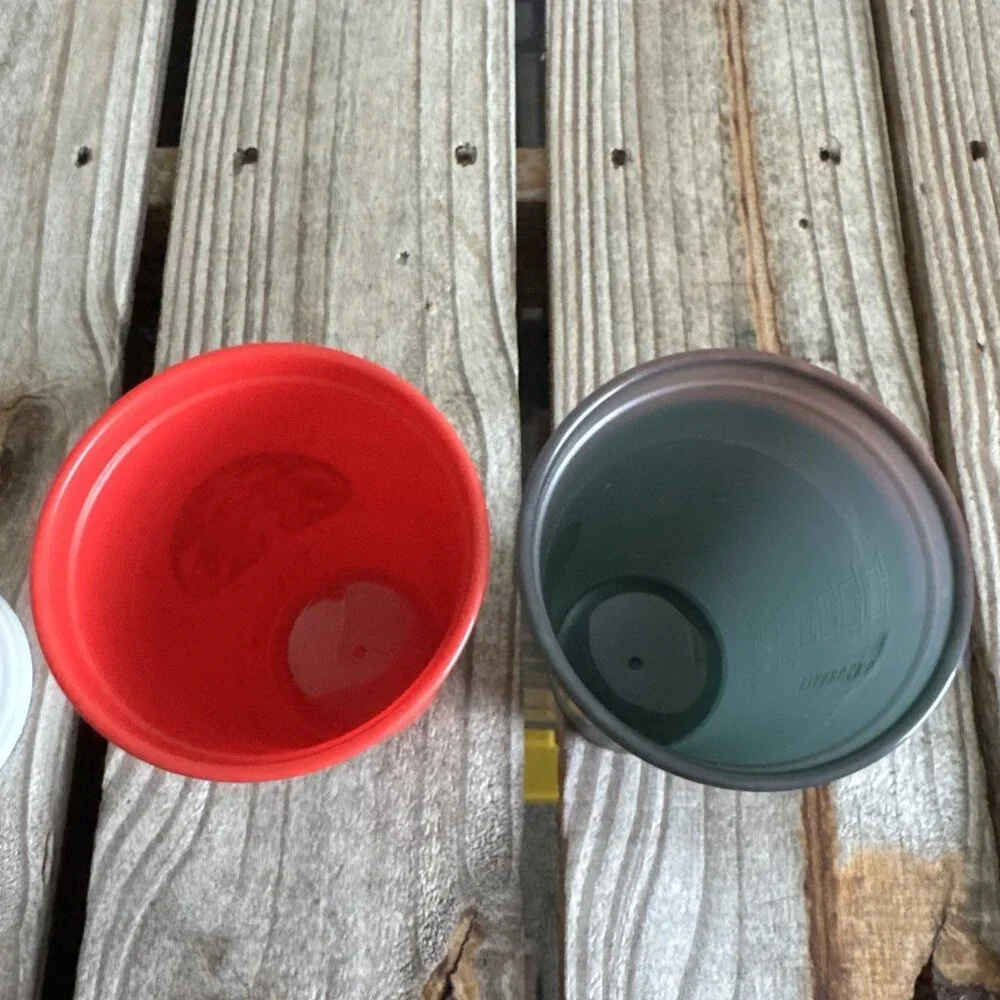 Lot of 2 Starbucks 16 ounce Reusable Coffee‎ Cups Solid Colors